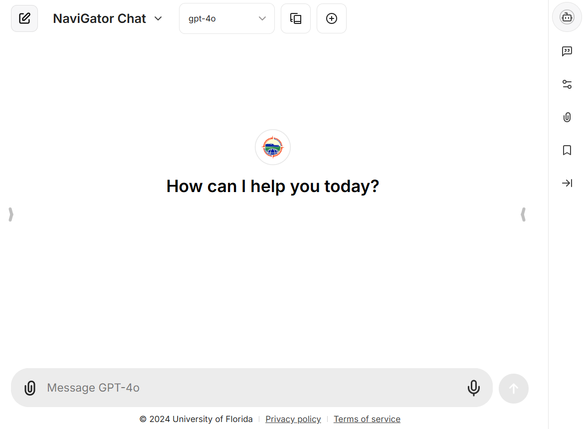 An animation showing the steps to create a new prompt in the NaviGator Chat Prompt Library